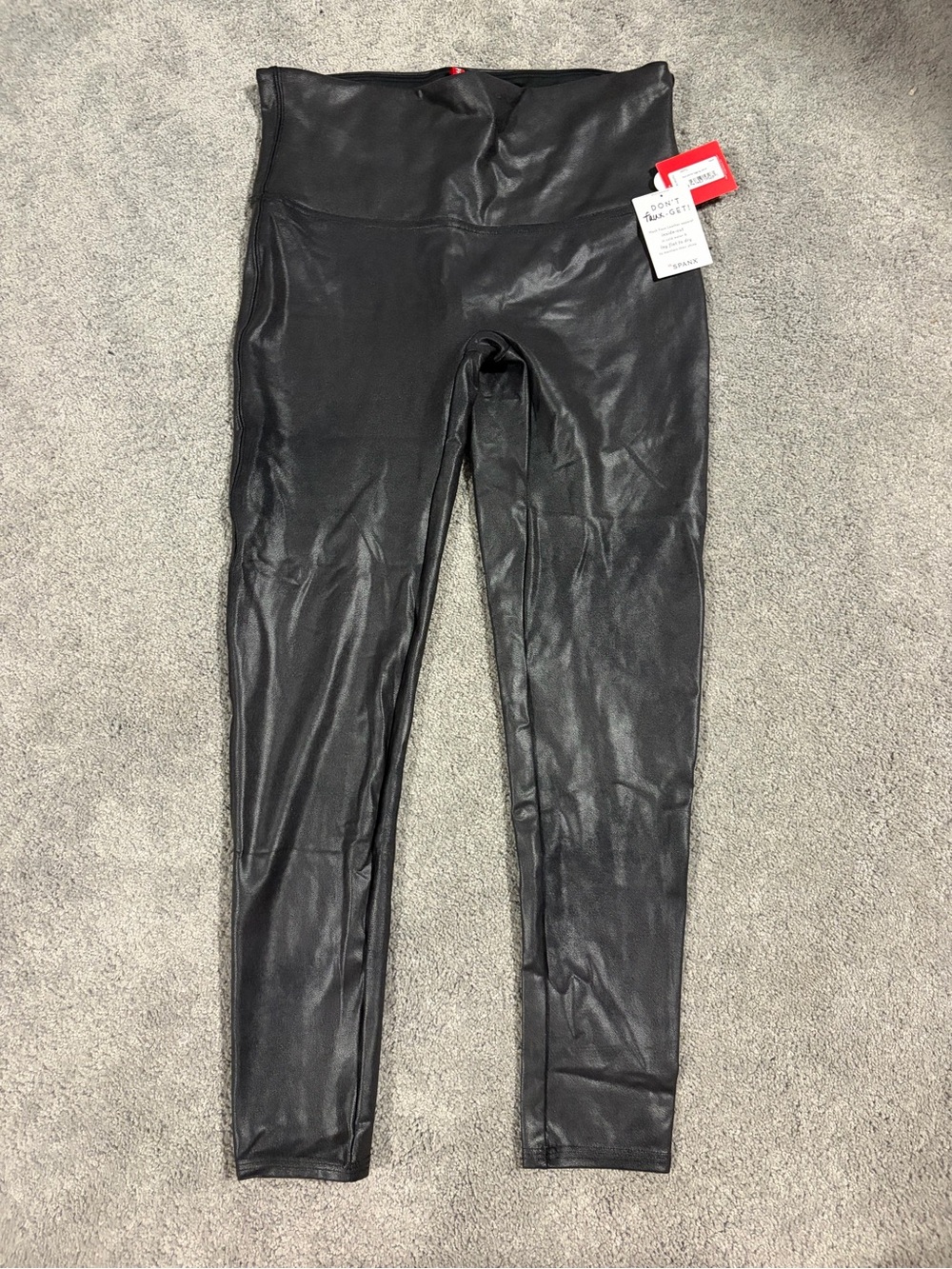 SPANX Faux Leather High-Waist Leggings - Black